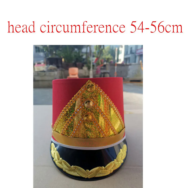 Âm nhạc trống đội Honor Guard đồng phục Cap hộp đêm DJ Dance ca sĩ giai đoạn hiệu suất mũ với Feather Dance mũ nón