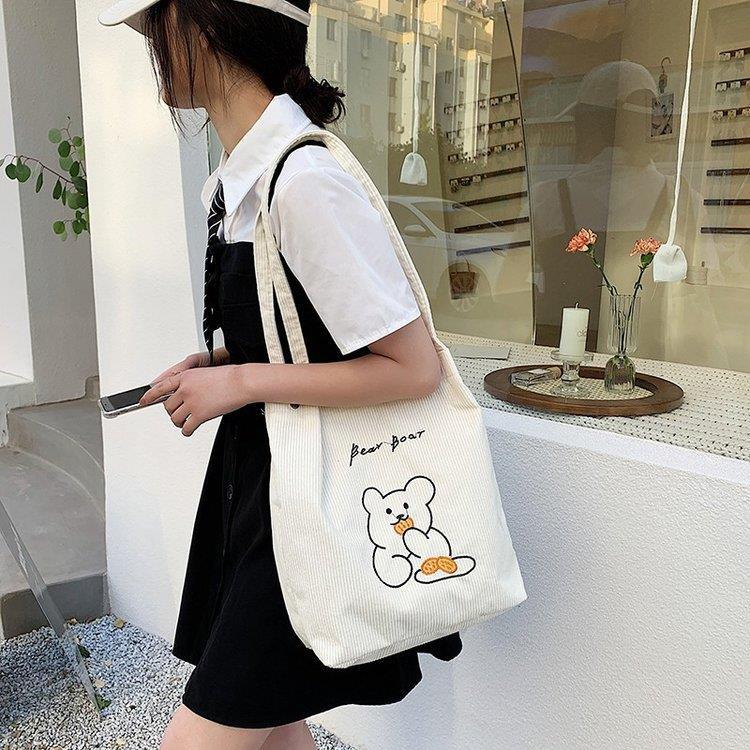 Bag fabric velvet 2 layer bear eat biscuits-100style