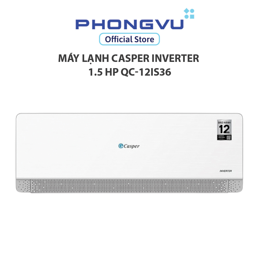 Máy lạnh casper inverter 1.5 hp qc-12is36 - bảo hành 36 tháng - freeship nội thành