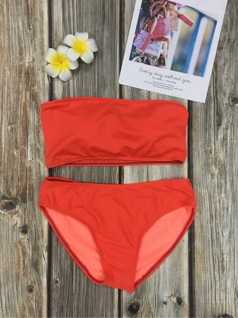 [HCM]Bikini áo ống dạ quang quần cạp thấp