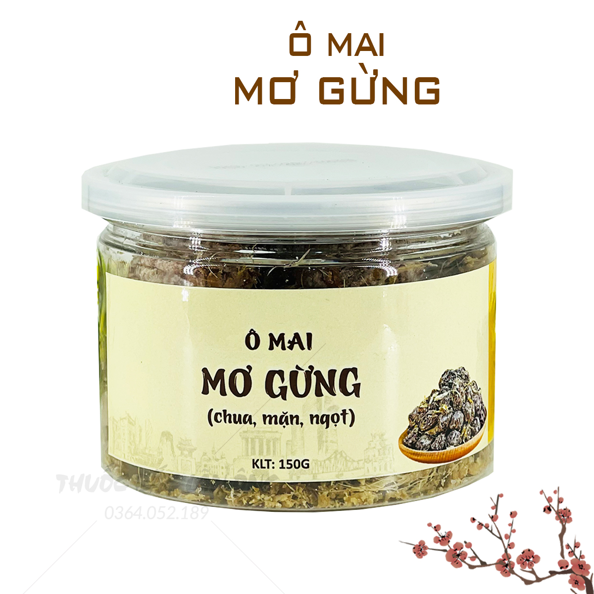 Ô mai mơ gừng đặc sản Hà Nội (Vị chua, mặn, ngọt thơm ngon)