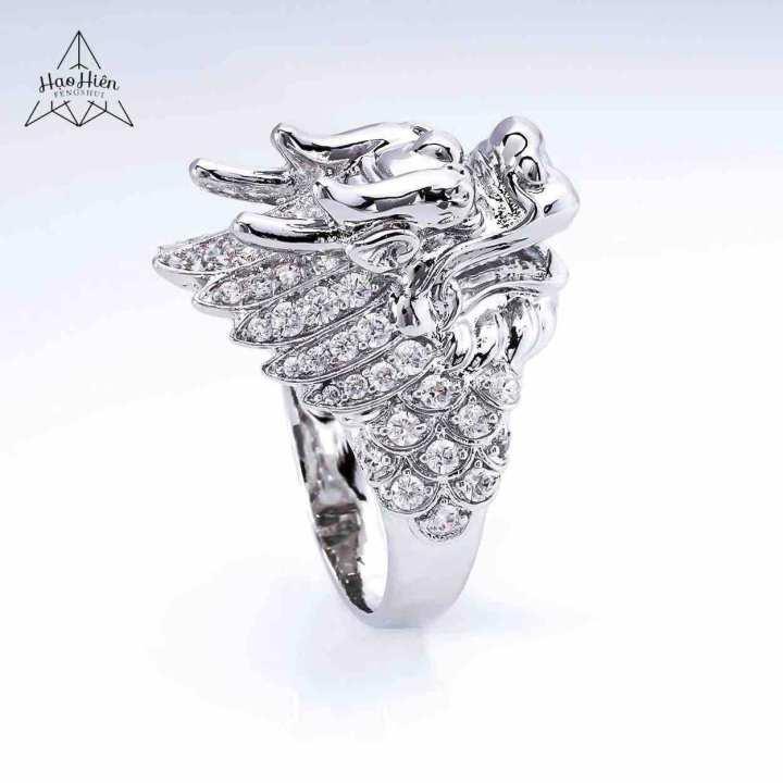 Nhẫn Nam Cao Cấp Chạm Đầu Rồng Tinh Xảo - Tăng Cường Vượng Khí - Quyền Lực  -  Thu Hút Ánh Nhìn - Tăng Kèm Hộp