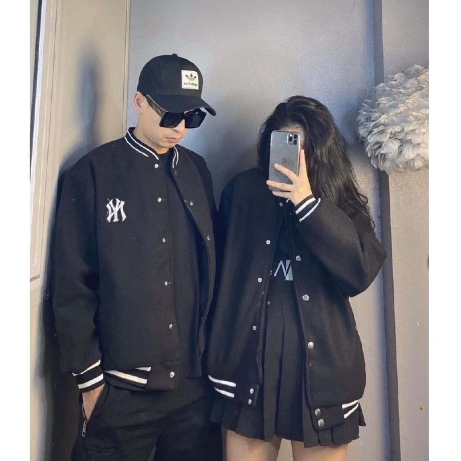 Áo khoác bomber logo n.y hariqueen