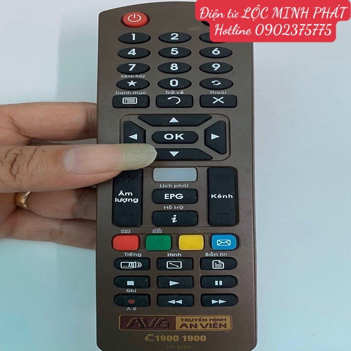 Điều khiển đầu thu AVG An Viên zin có đèn