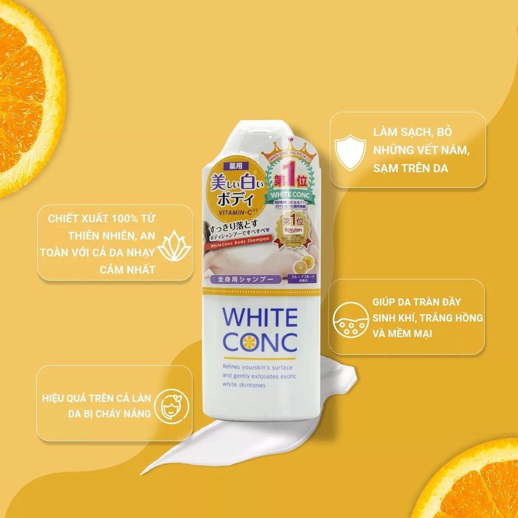 Sữa tắm trắng da toàn thân White Conc Body Shampoo CII