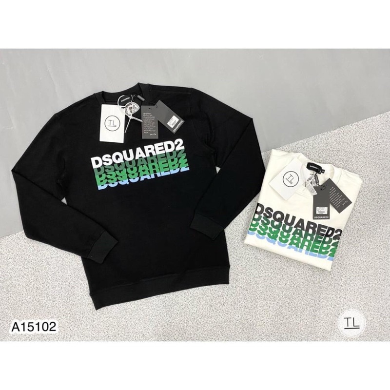 [FREESHIP] áo sweater dsquared chữ đổi màu xanh lá, áo dài tay cổ tròn dsquared2 Ht