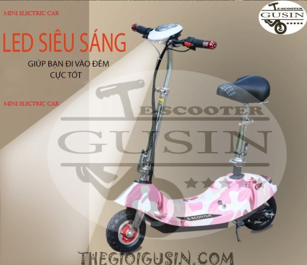 [HCM]Xe Điện E-scooter mini Màu Xanh Da Trời / GuSin Phân Phối Chính Hãng / Sỉ lẽ Toàn Quốc