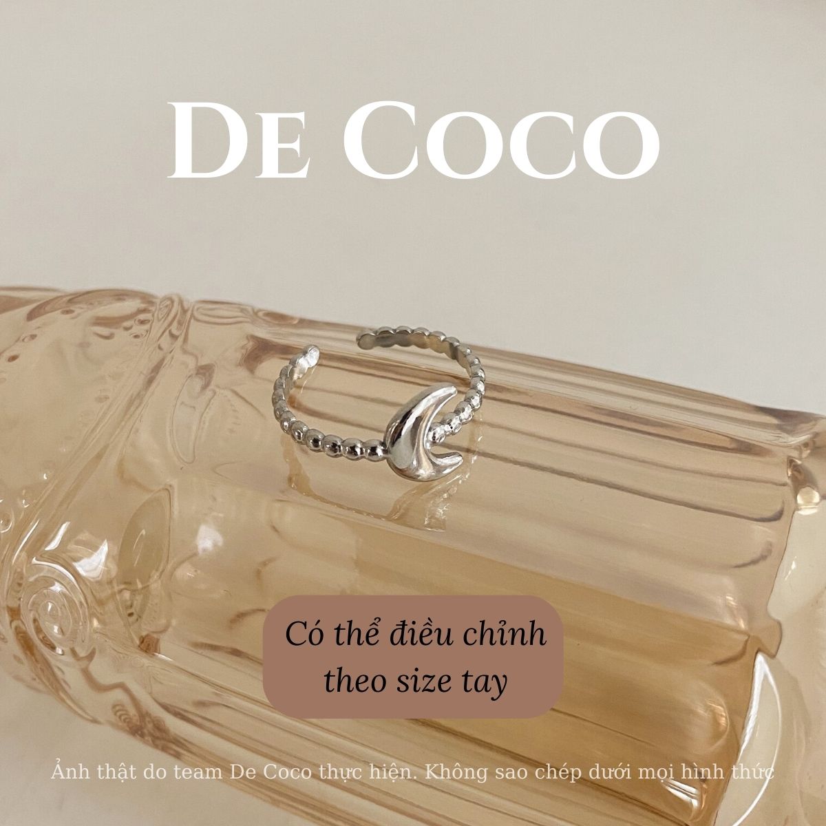 [KHÔNG ĐEN GỈ] Nhẫn titanium, nhẫn nữ Moonie De Coco