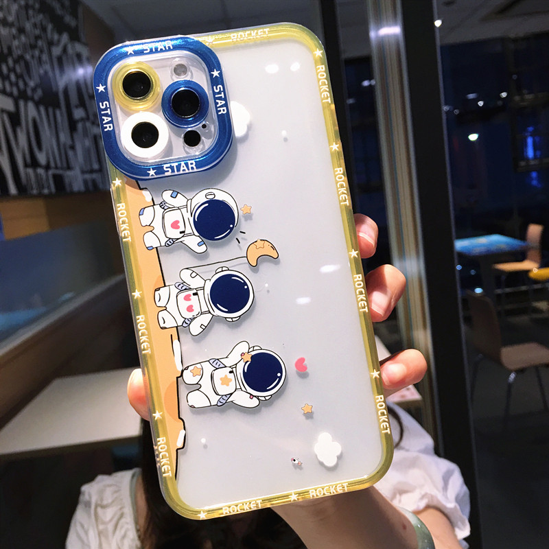 Ốp Lưng Silicon Chống Sốc Viền Nổi Astronaut