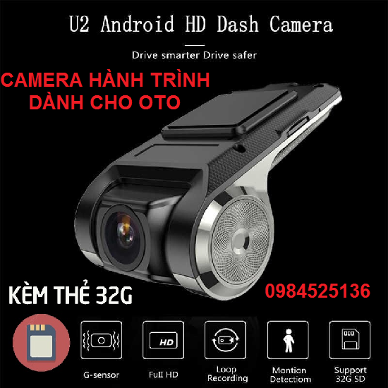 Camera hành trình android cho ô tô Camera Hành Trình Ô Tô, Xe Hơi Camera ONTEK U2 Full HD siêu nét 1080P Tích Hợp Màn Hình Android - Cổng USB cảnh báo tốc độ, cảnh báo lấn làn tích hợp trực tiếp lên màn hình android ô tô.