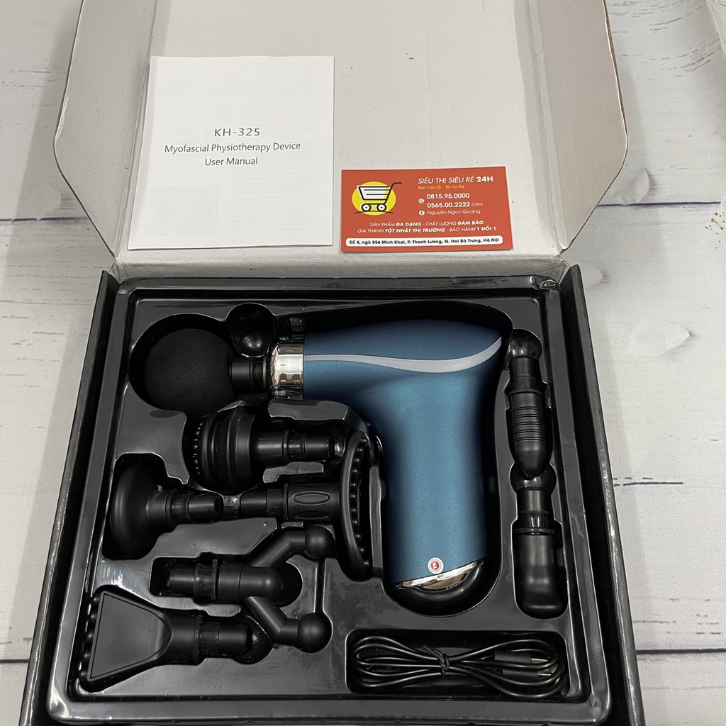 Máy Massage 8 đầu Massage trị nhức mỏi cơ thể - Súng massage trị liệu 8 đầu massage Compact Power