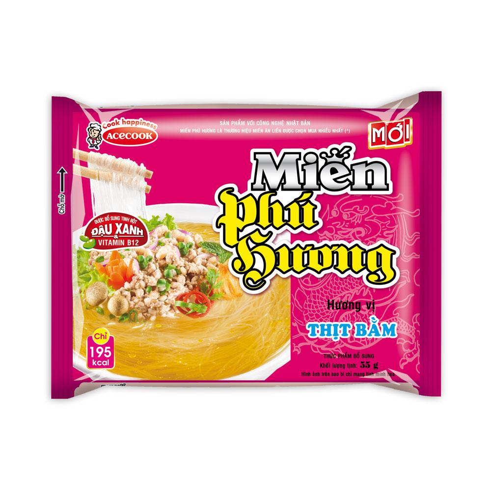 Thùng 24 gói miến Phú Hương thịt bằm 55g