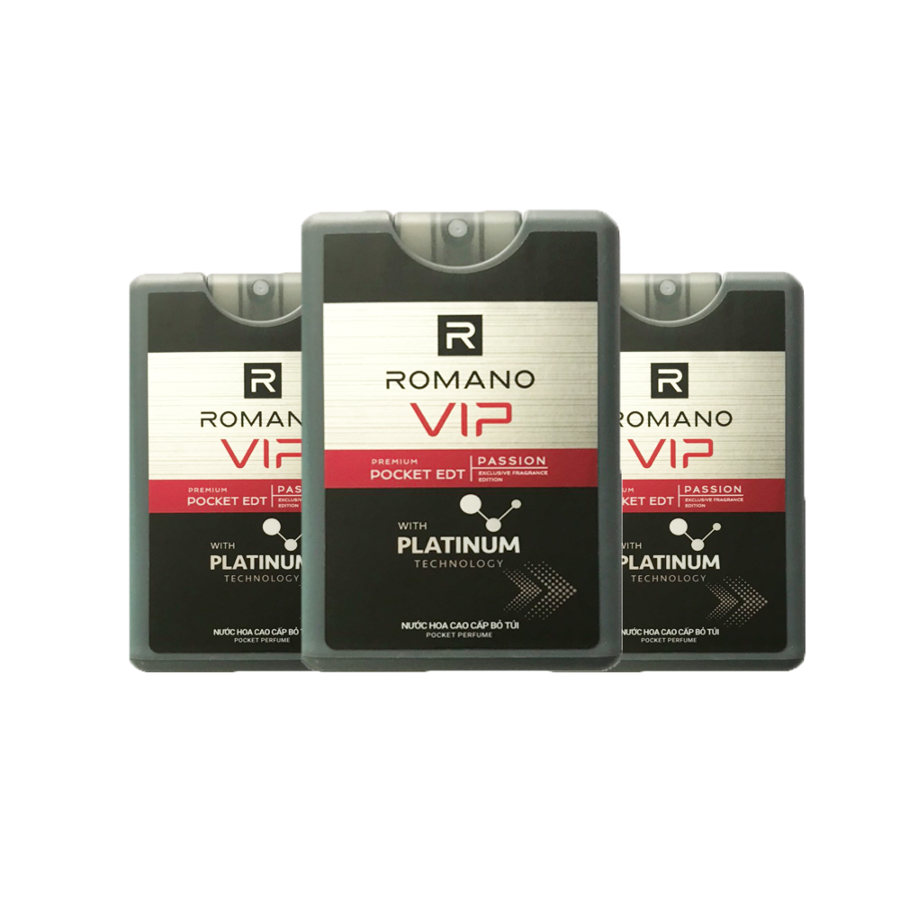 Combo 3 Nước Hoa bỏ Túi Romano Vip Passion 18ml/chai