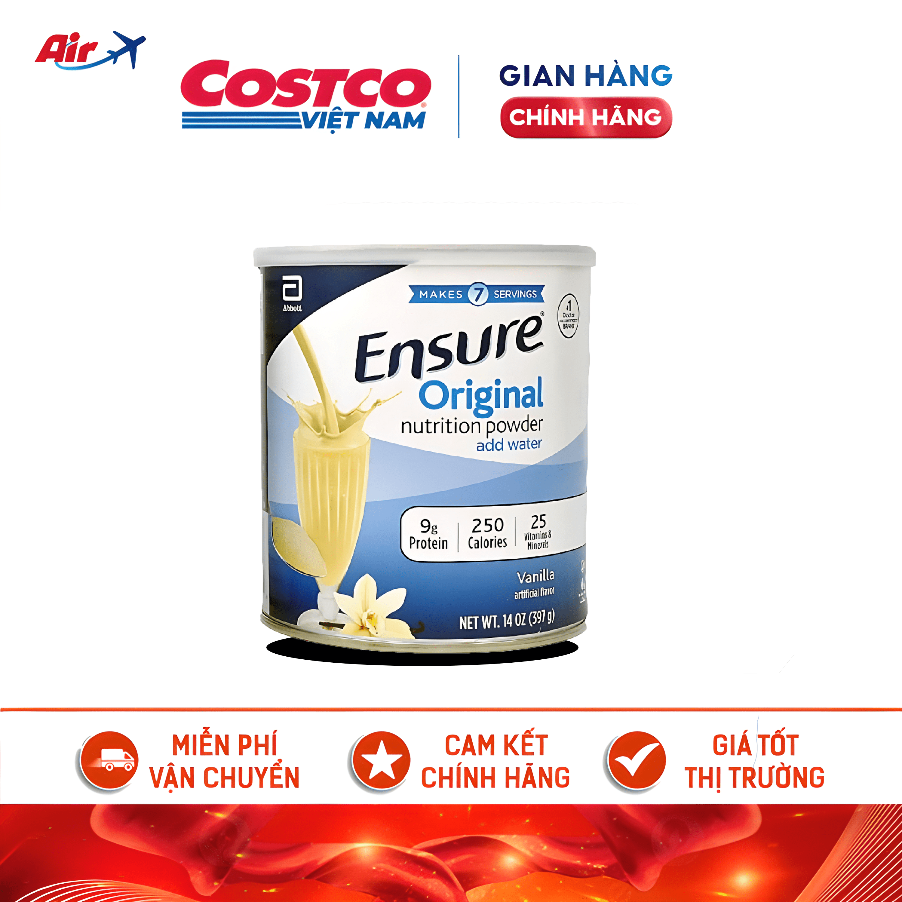 SỮA BỘT ENSURE ORIGINAL NUTRITION POWER 397g MỸ [DATE 02/2025]
