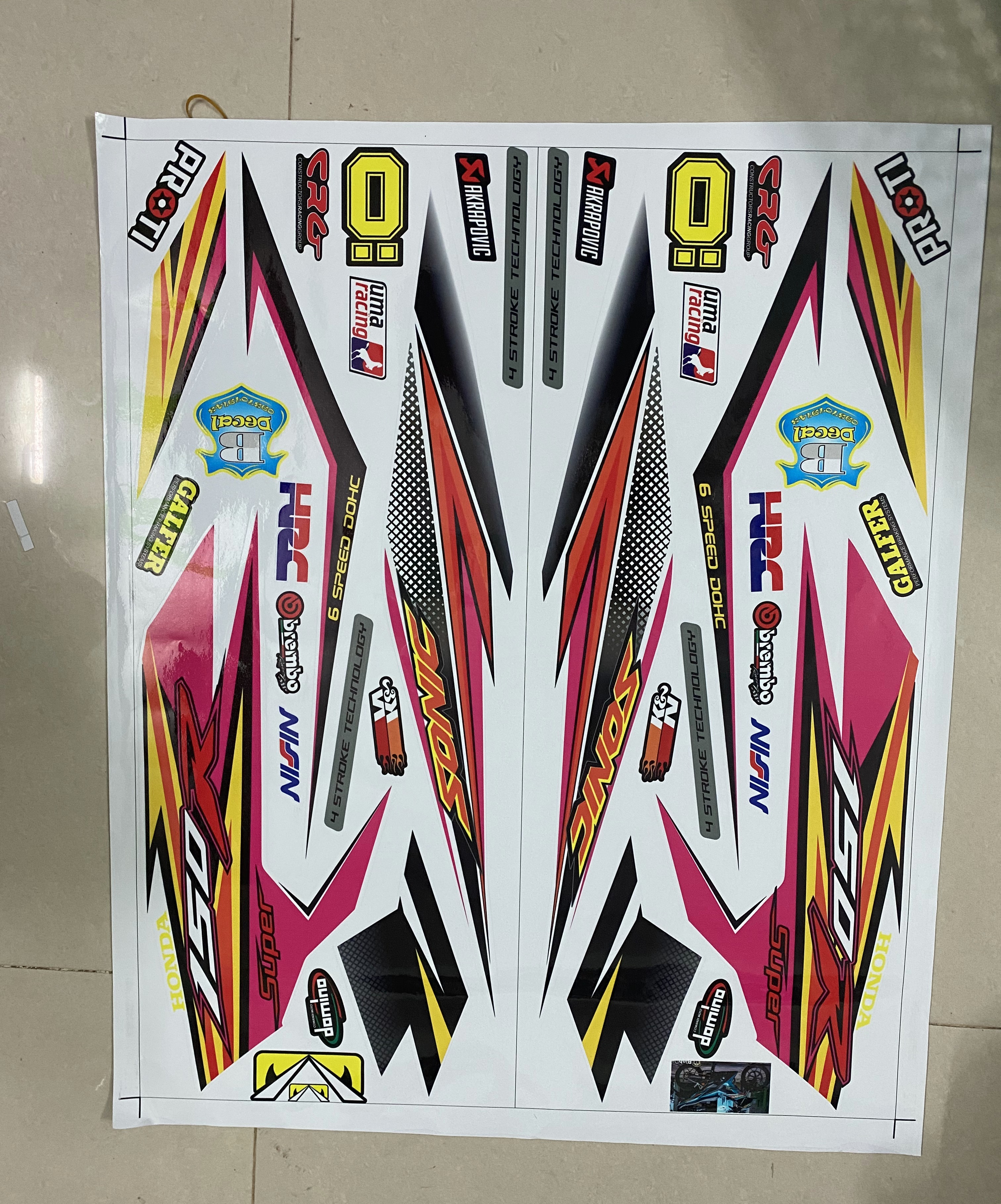 Tem rời sonic 150 trắng hồng