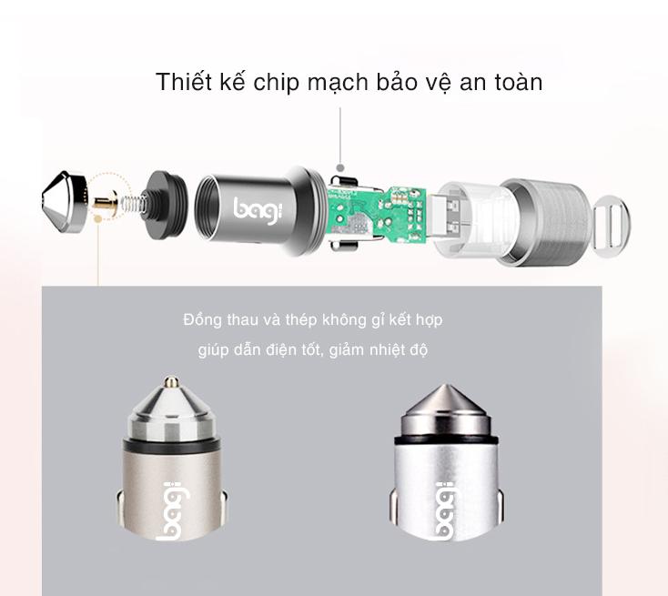 Củ Sạc Ô Tô 2USB Sạc Nhanh(Qualcomm) 3.0