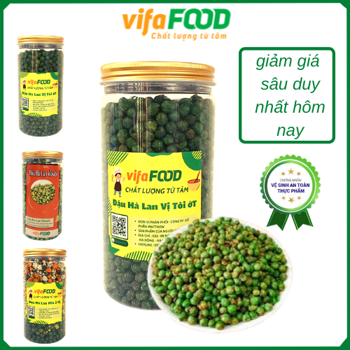 Đậu hà lan rang muối , đậu hà lan vị tỏi ớt ( 500g/ 1 hũ )