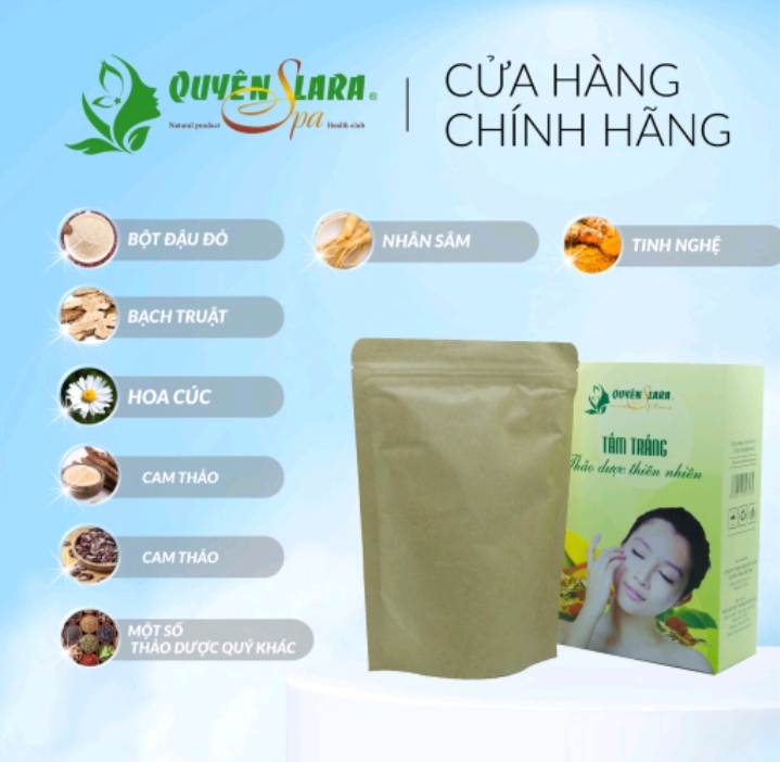 Bột tắm trắng thảo mộc QUYÊN LARA 320g