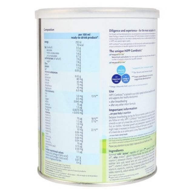 Sữa bột HiPP Organic 800g đủ số 1,2,3,4 Date 2021(Số 3 800g)