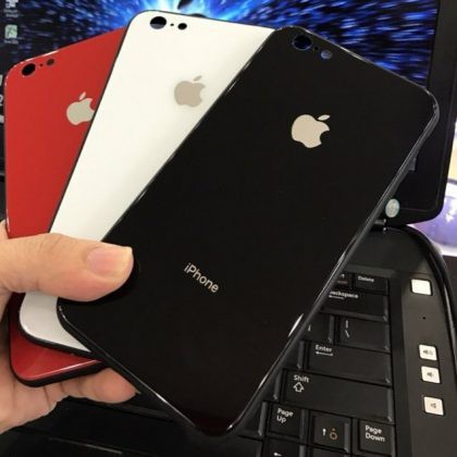 Ốp lưng kính thời trang viền nhựa dẻo dành cho iphone 6 plus / 6s plus tặng kính cường lực