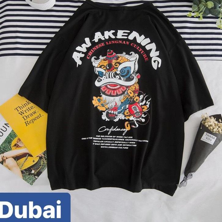 ÁO THUN TEEN NAM NỮ UNISEX PHOM FORM RỘNG TAY LỠ KÌ LÂN THƯƠNG HIỆU SÀNH ĐIỆU HOT TREND - DUBAI FASHION