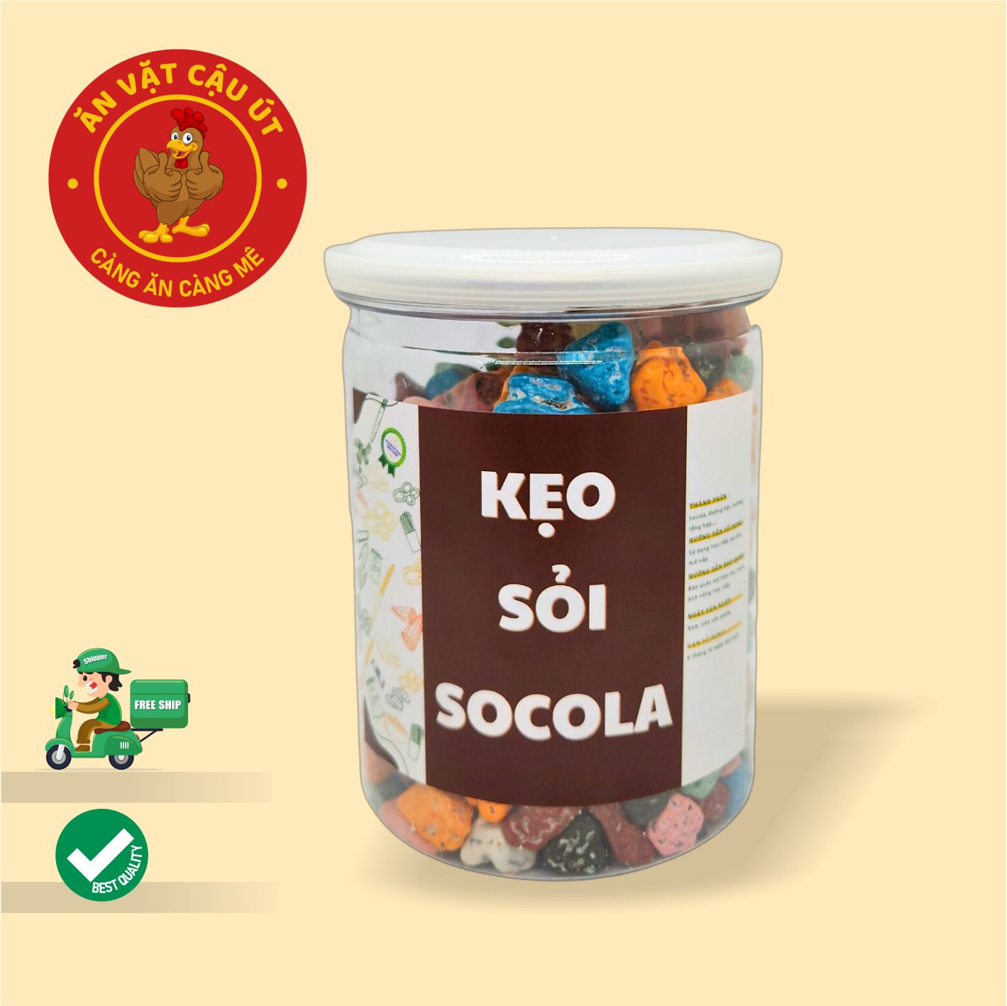 Kẹo socola sỏi đá lọ 400g đồ ăn vặt