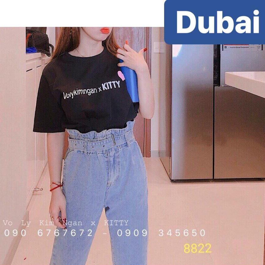 QUẦN JEAN BAGGY NỮ CHẤT BÒ XANH NỊT JEAN HÀN QUỐC LƯNG CAO NÂNG MÔNG HOT TREND DB-8822 - DUBAI FASHION