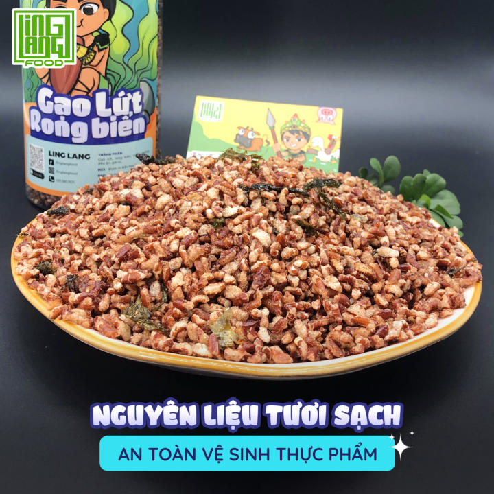 Gạo lứt rong biển sấy giòn 300g, gạo lức rong biển sấy thơm ngon, ăn vặt Ling Lang Food – No Brand – top1shop