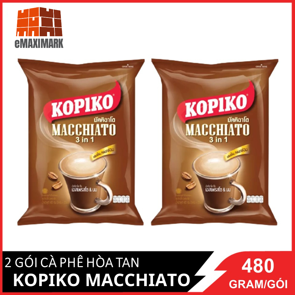 Combo 2 cà phê hòa tan kopiko macchiato bịch 480g