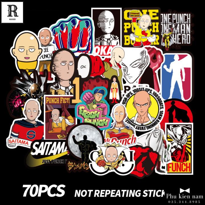 Sticker pvc chống nước hình dán one punch man st-016