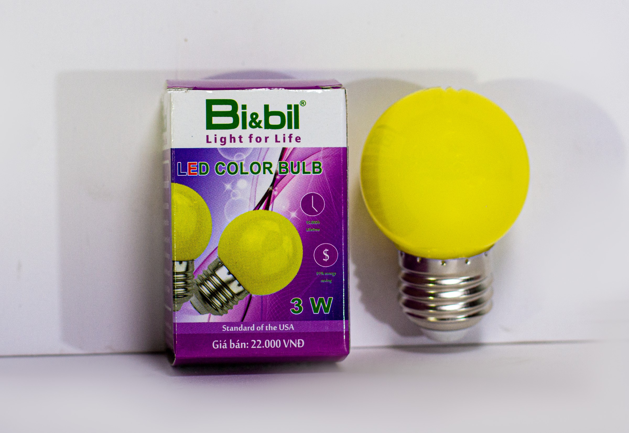 Bóng đèn led trái chanh 3W Bi&bil nhiều màu