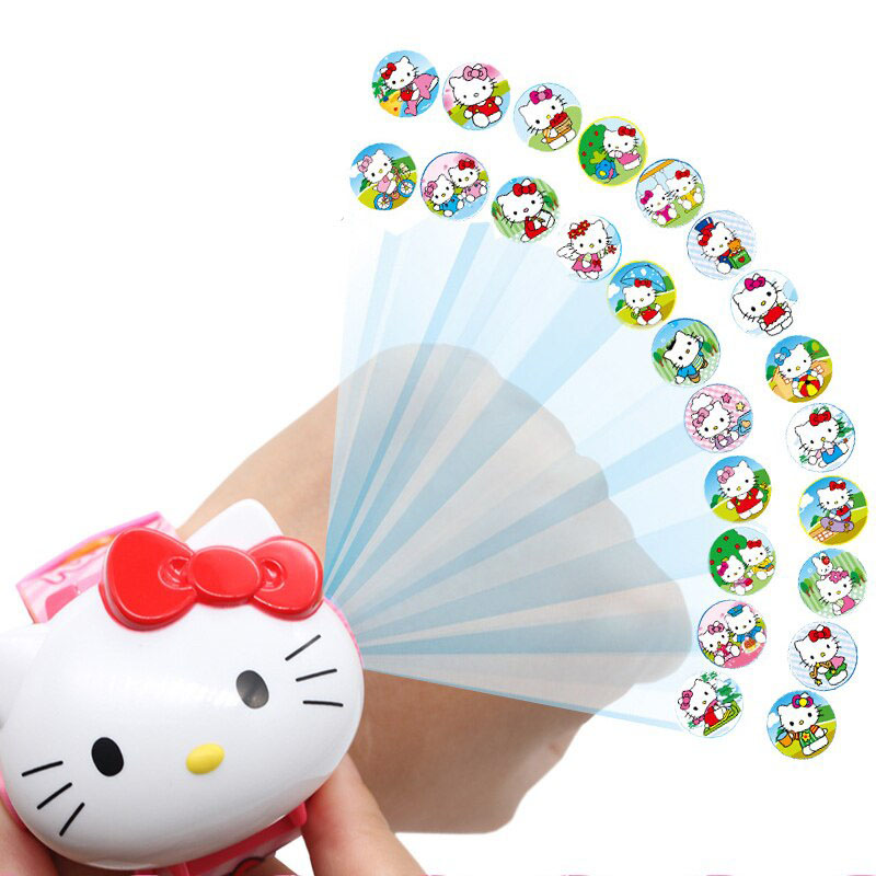 [HCM]Đồng  hồ chiếu 24 hình mèo hello kitty mặt đồng hổ 3d