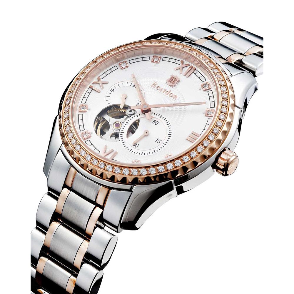 Đồng hồ cơ Automatic nam dây thép không gỉ Bestdon BD7715G (Bạc)