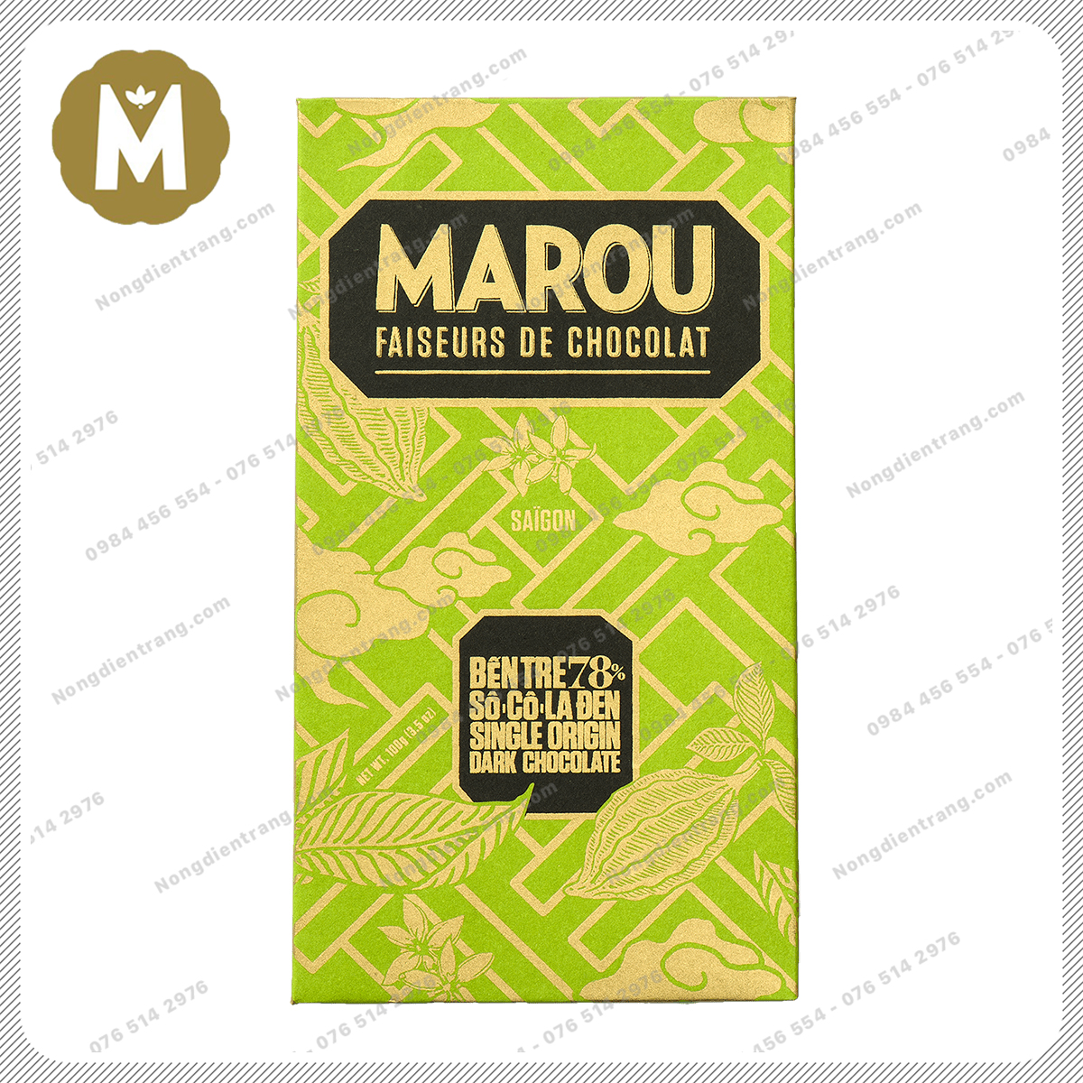 Marou Chocolate Ben Tre 78% Socola Đen - Socola Marou Bến Tre 78% Cacao