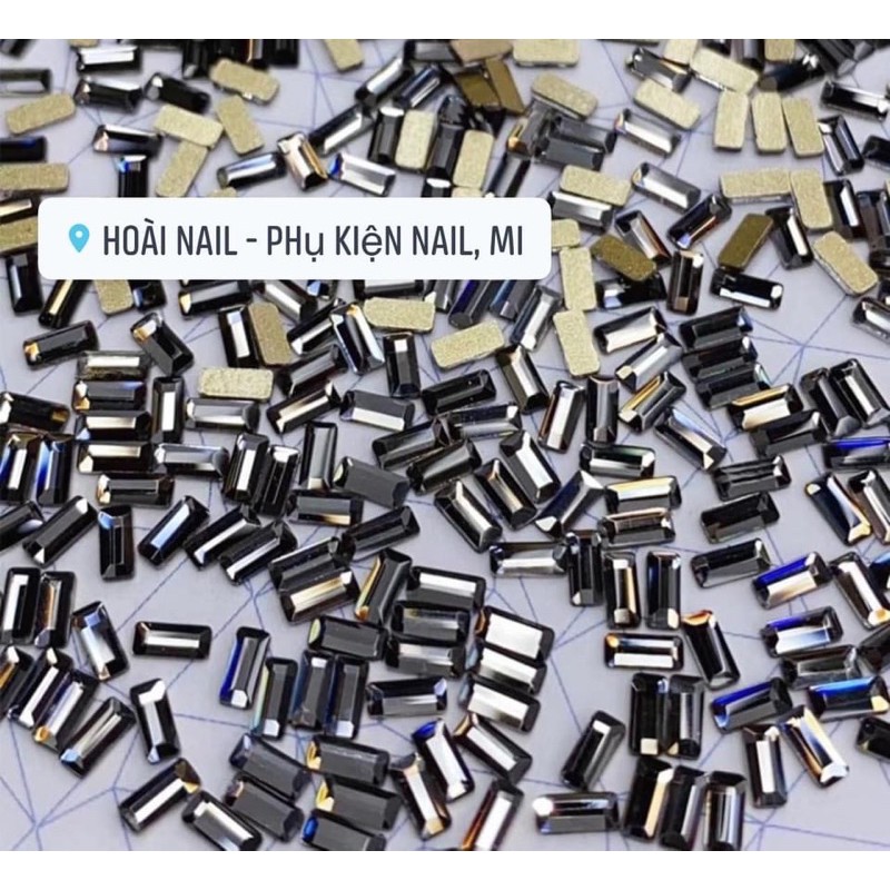 Set 100v đá chữ nhật bé xíu gắn móng phụ kiện nail