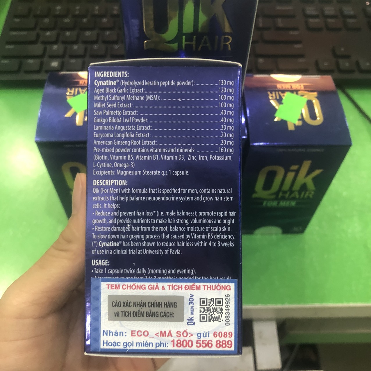 Qik Hair For Men ( MUA 3 TẶNG 1h 15v)