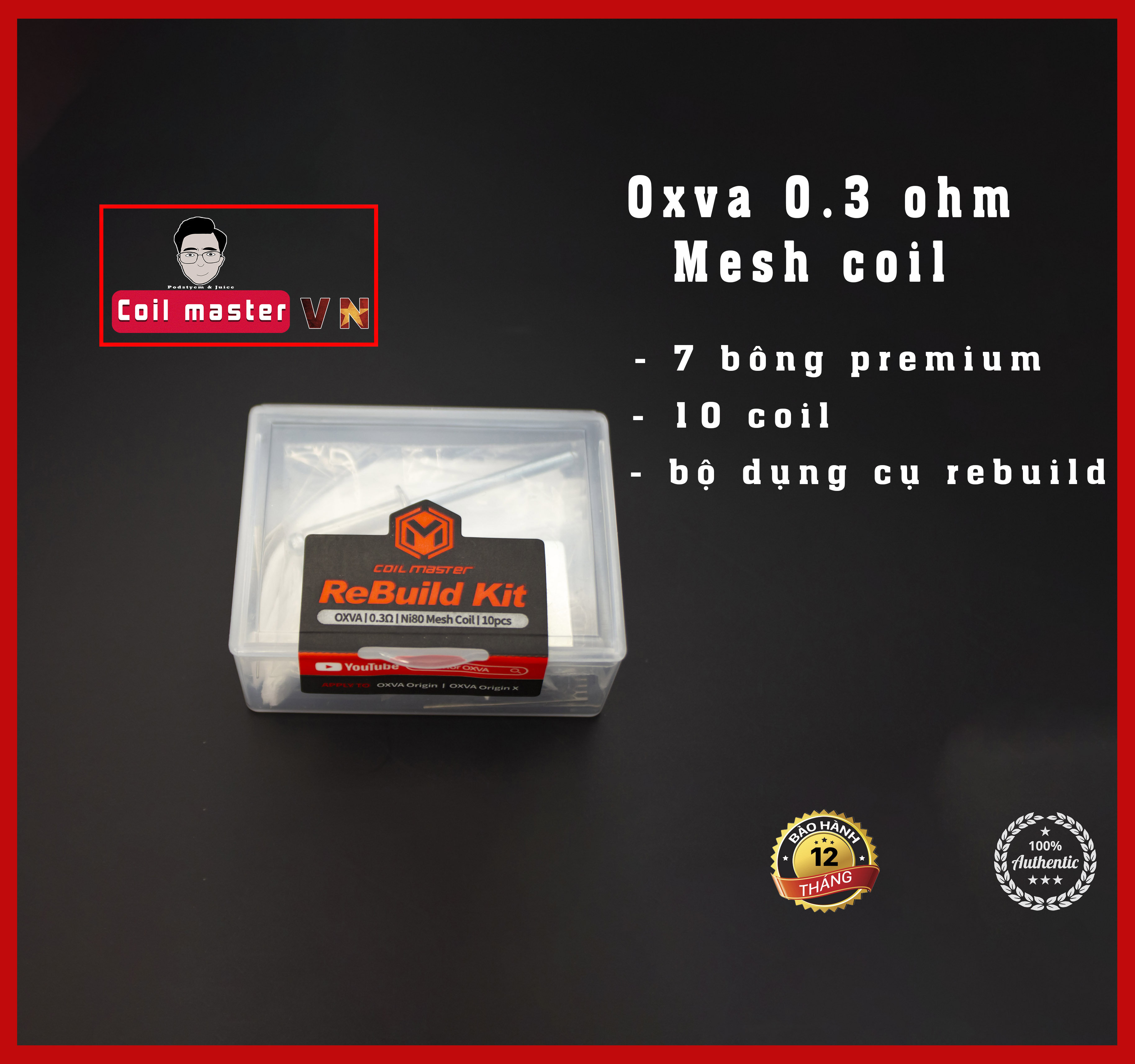 Bộ rebuild kit đủ số ohm từ 0.15 - 0.8 ohm - Bông premium