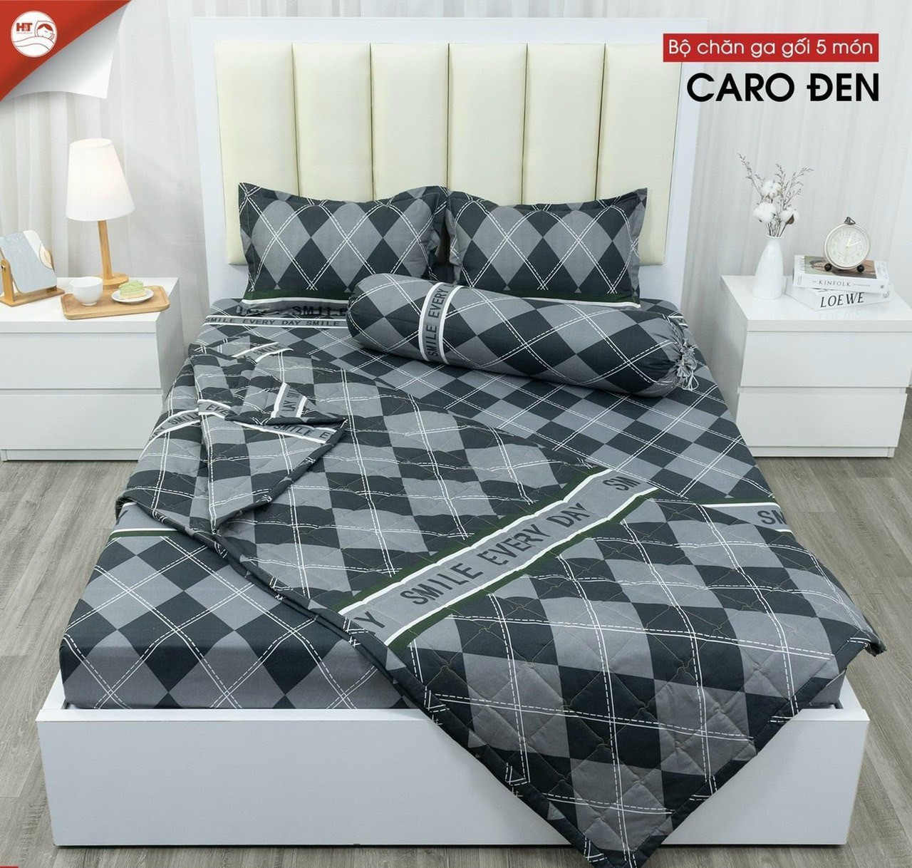 bộ ga gối pholy cotton sét 4 món(1 bộ ga 2 vỏ gối 1 vỏ gối ôm)