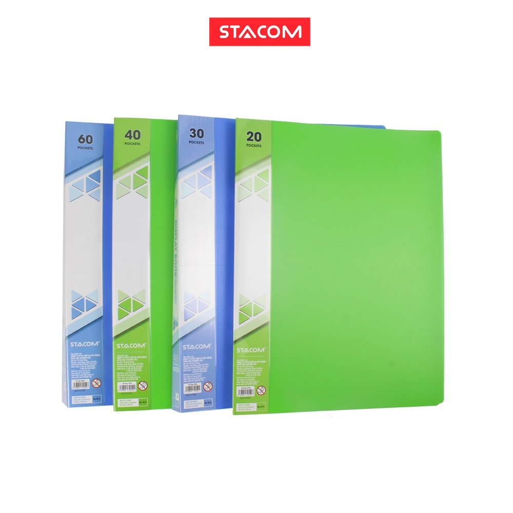Tập File Bìa Lá STACOM D40A, Khổ A4 Loại 40 Trang