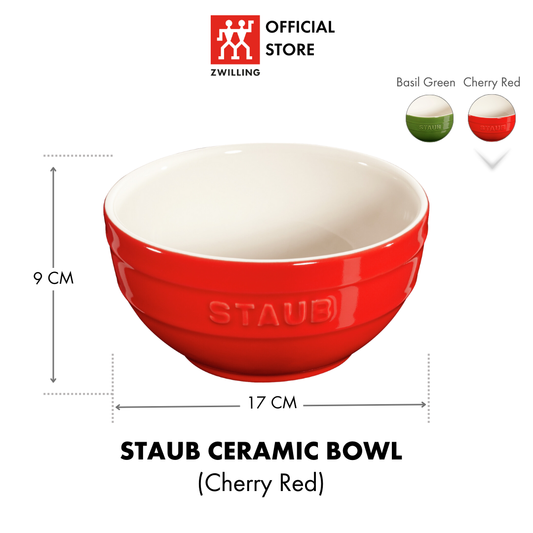 Tô gốm sứ cao cấp STAUB 17cm (đỏ cherry/xanh basil)