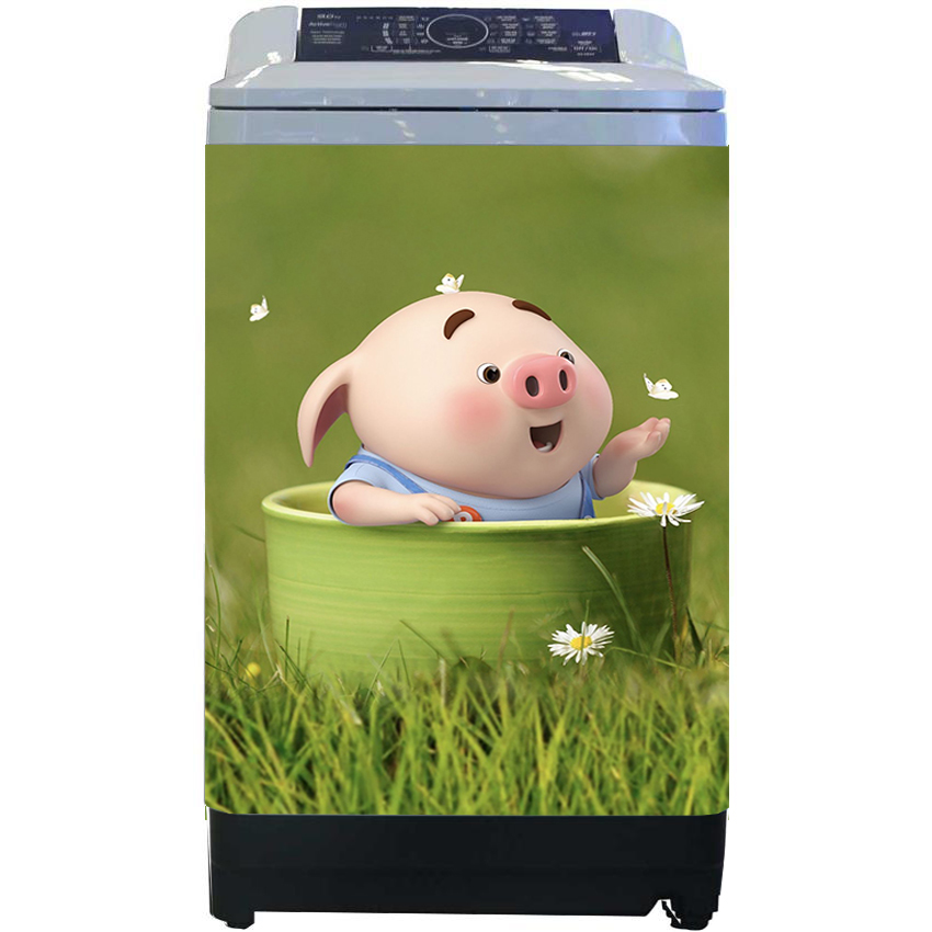 Decal dán máy giặt chất liệu cao cấp- Pig 2022