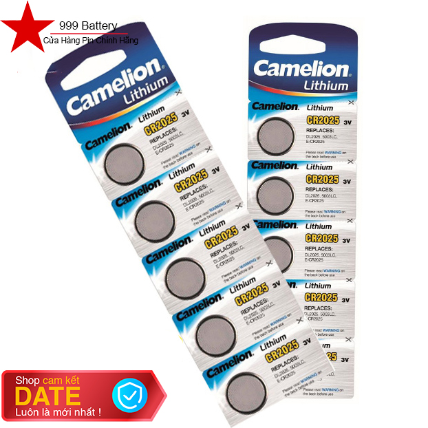 Combo 10 viên pin CR2025, pin Cmos Camelion lithium 3V chính hãng