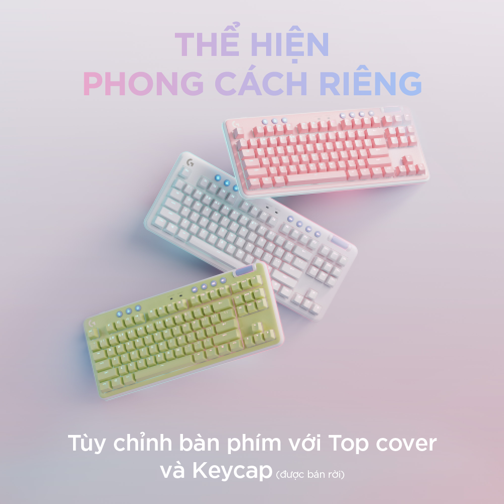 Bàn phím cơ gaming Logitech G715 TKL Aurora - Bluetooth & Lightspeed, RGB, 2 switch, PC, Mac, Laptop