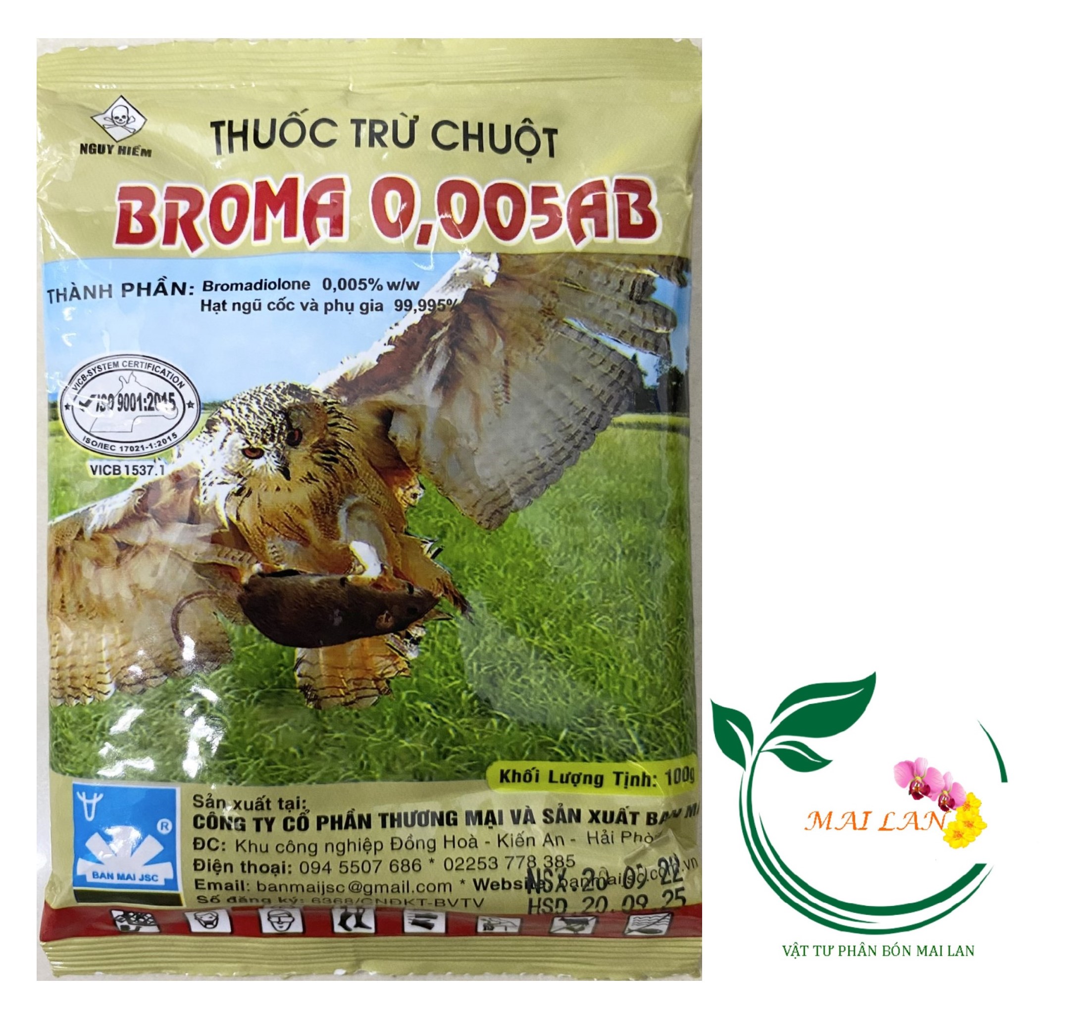 Broma 0,005AB - Thuốc Trừ Chuột - #026B# 100g