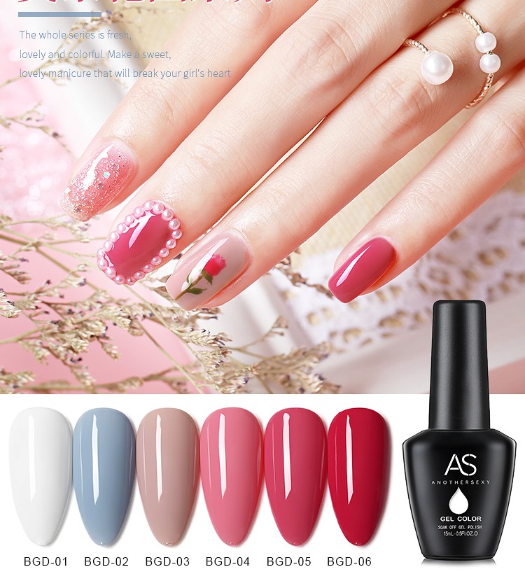 [HCM]Sơn gel AS - màu hồng đỏ mã BGD