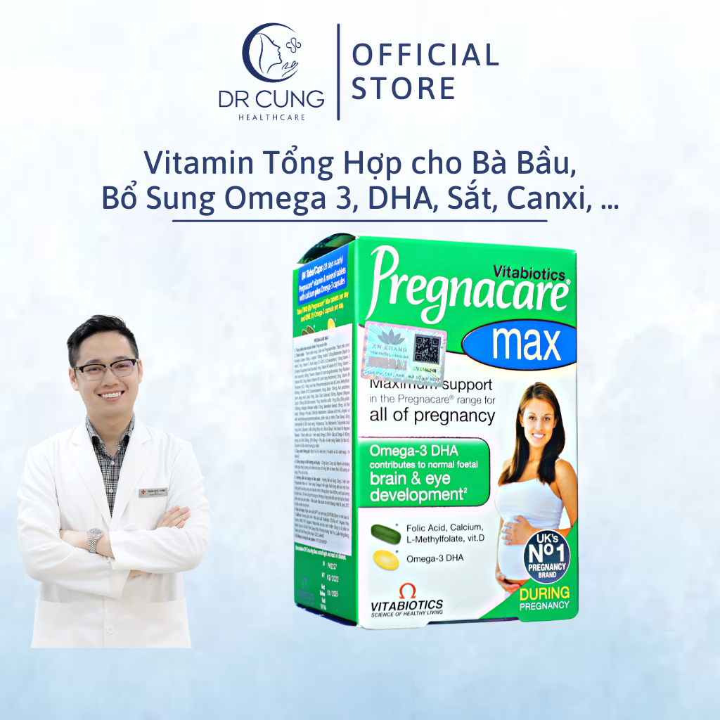 Pregnacare max - vitamin tổng hợp cho bà bầu, omega 3, dha bầu, sắt, vitamin d, canxi