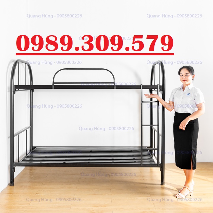 [HCM]GIƯỜNG TẦNG SẮT MÀU ĐEN NGANG 1M2