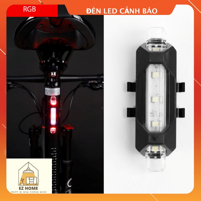 Đèn xe đạp đèn led tín hiệu gắn đầu và đuôi xe đạp đèn cảnh báo chuyên dụng tiện lợi Combo 2 món