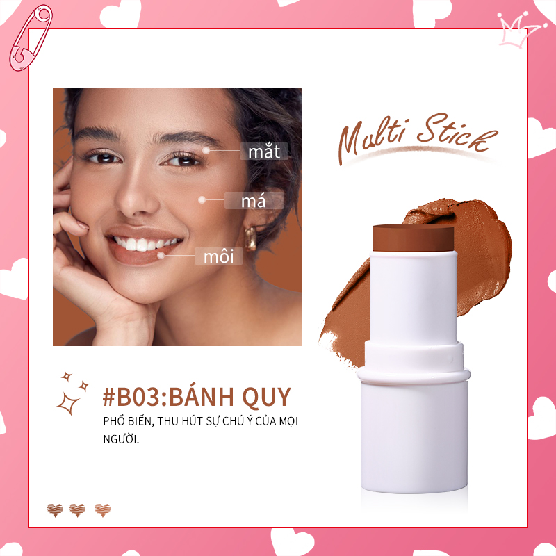 Bayfree 3 IN 1 Cosmetic Stick Blush Highlight Contour Stick Multi-function stick