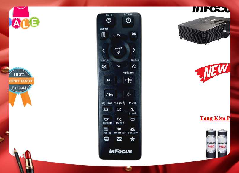 Remote Điều khiển từ xa máy chiếu InFocus- Hàng chính hãng,mới 100%-Tặng kèm Pin